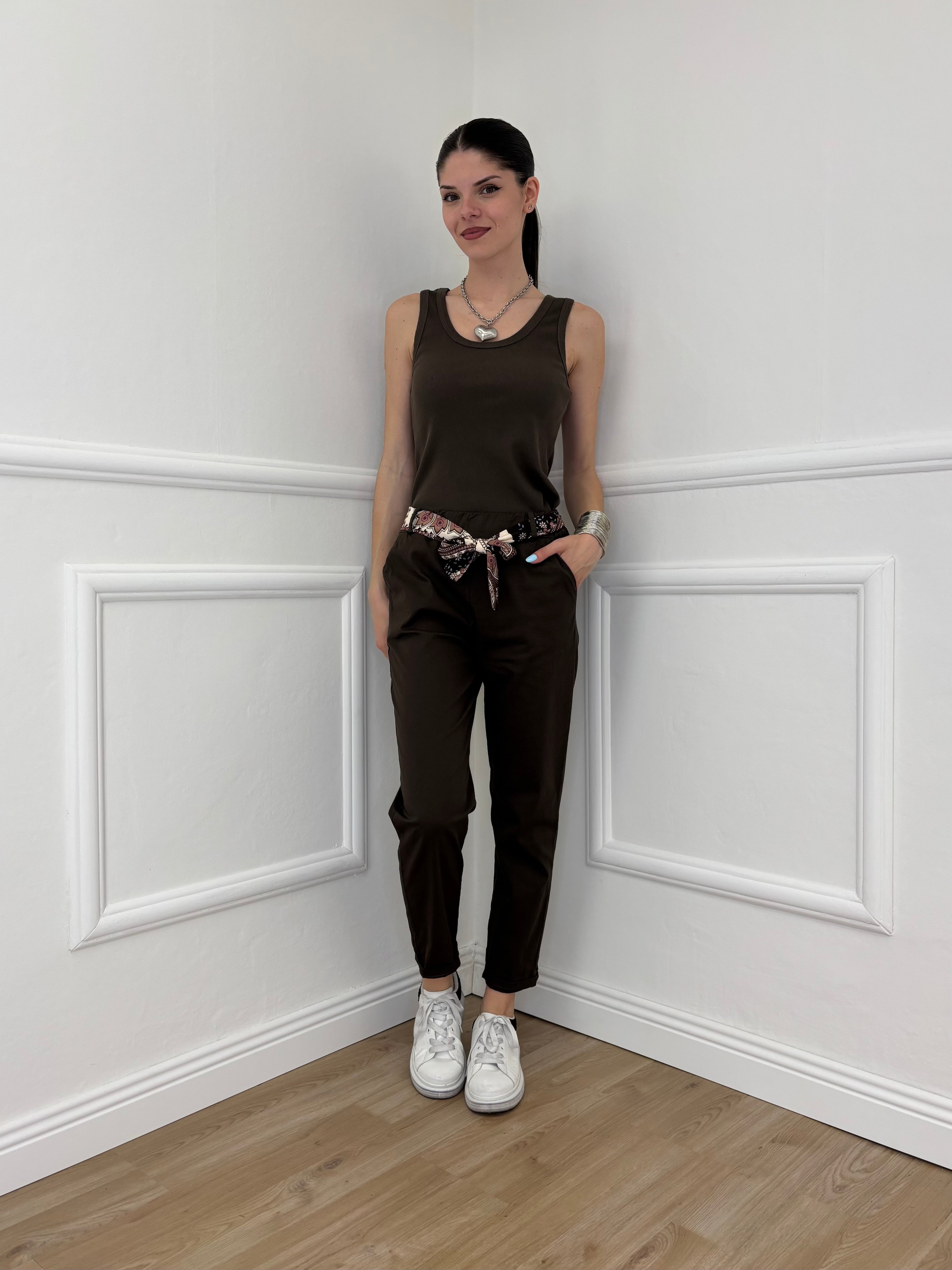 Pantalone Cotone Fusciacca 1508 Marrone