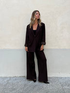 Blazer Over Gessato 5898 Marrone