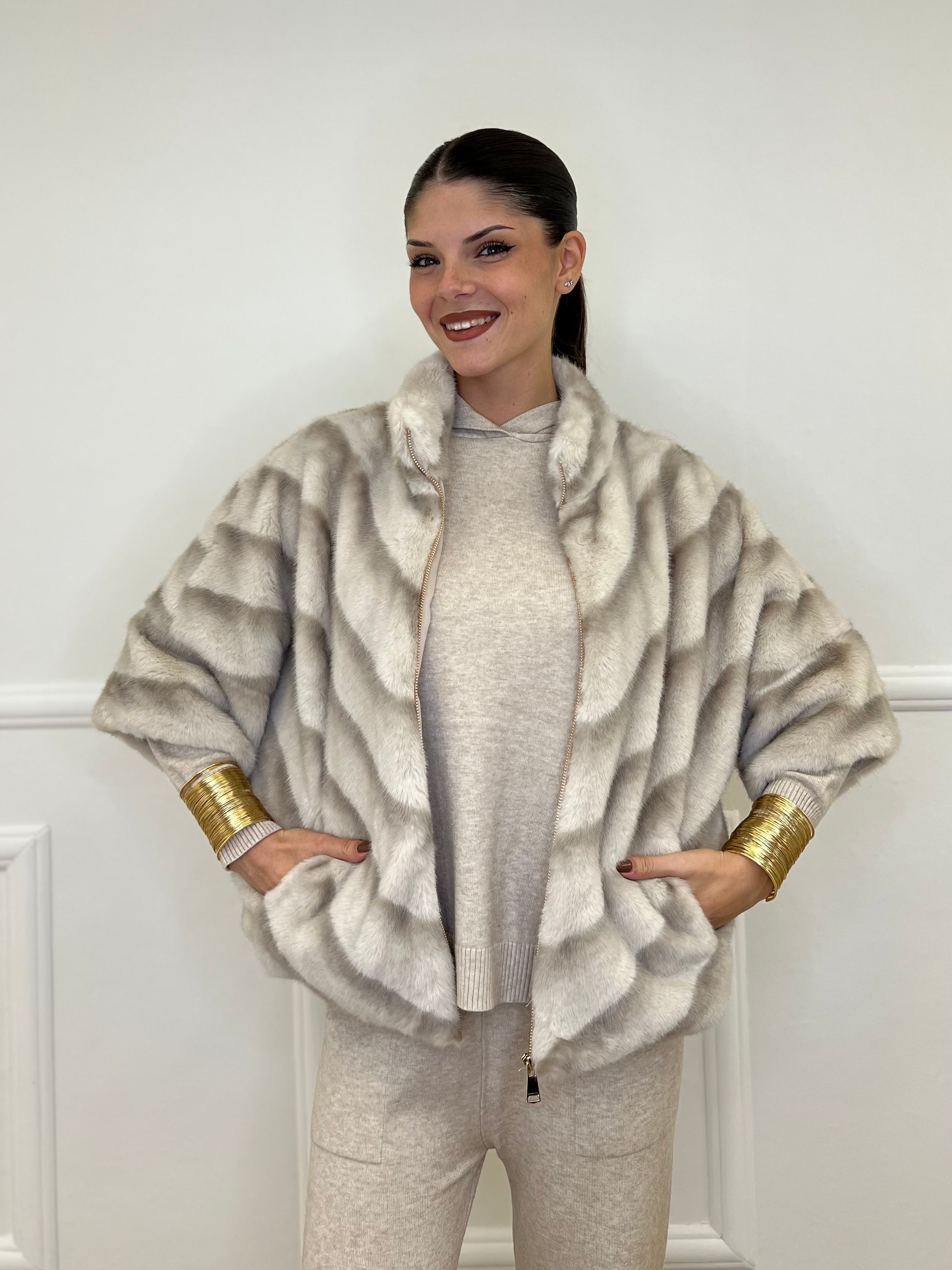 Pelliccia Chevron C037 Ecru