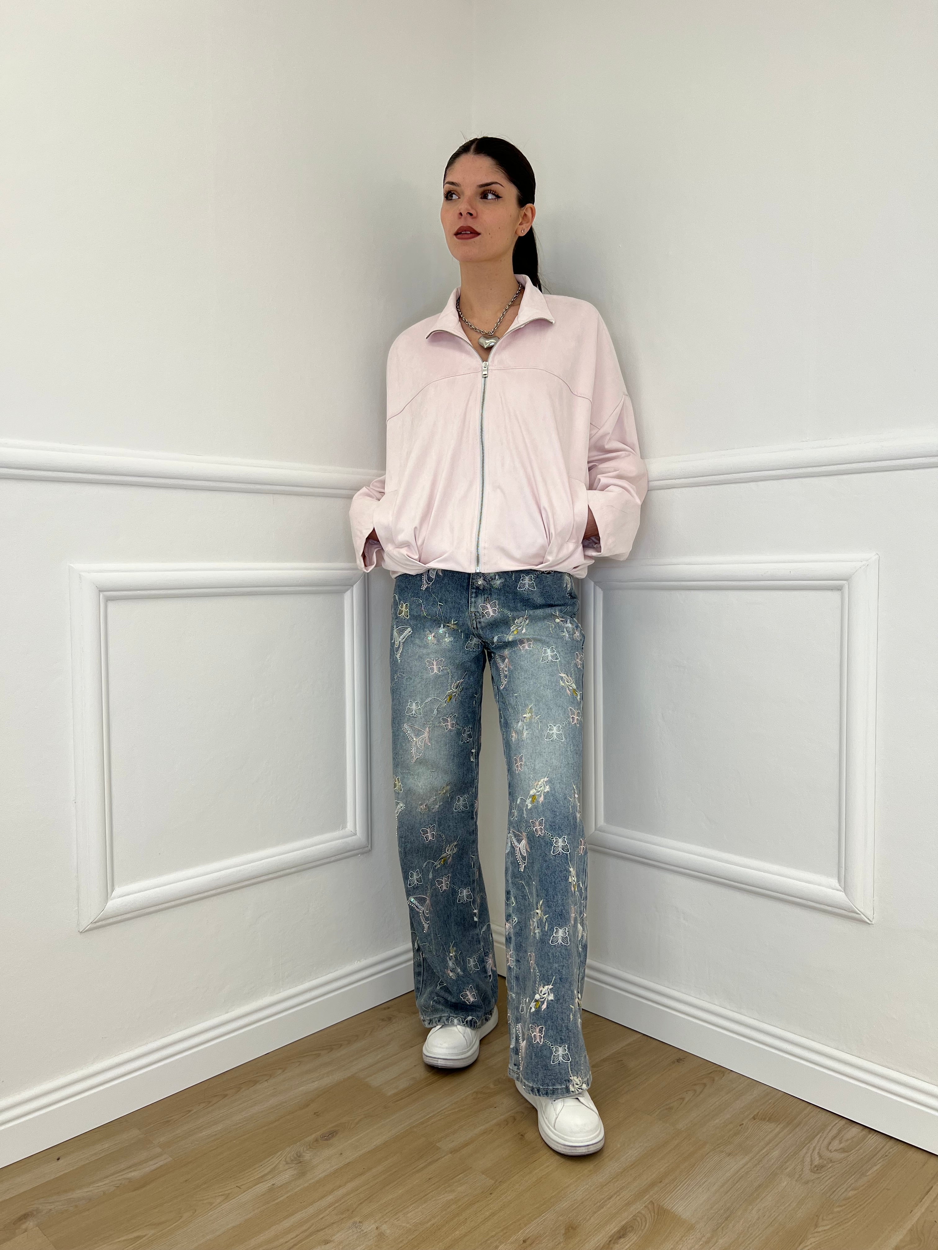 Bomber Scamosciato MG239 Rosa