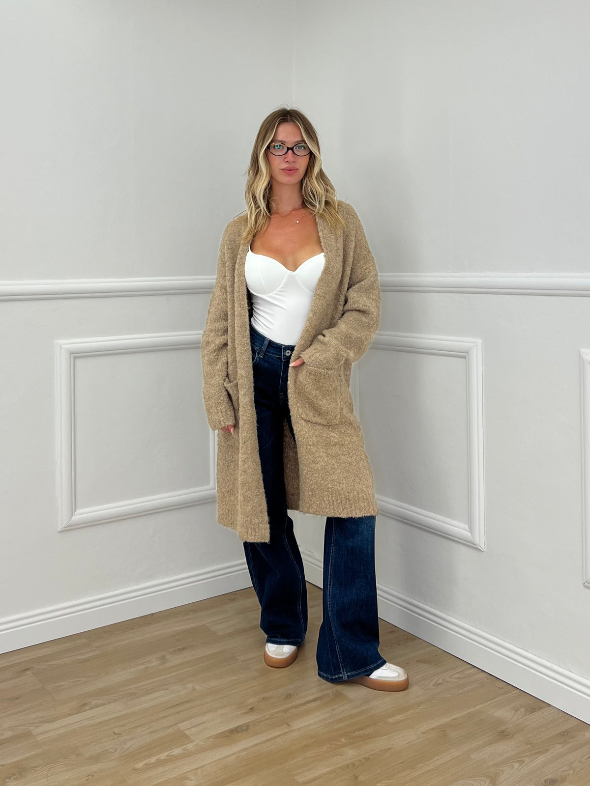 Cardigan Lana e Viscosa Bouclé 125 Mocha