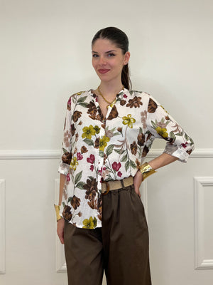 Camicia Fiori Strop Coreana 2588 Verde
