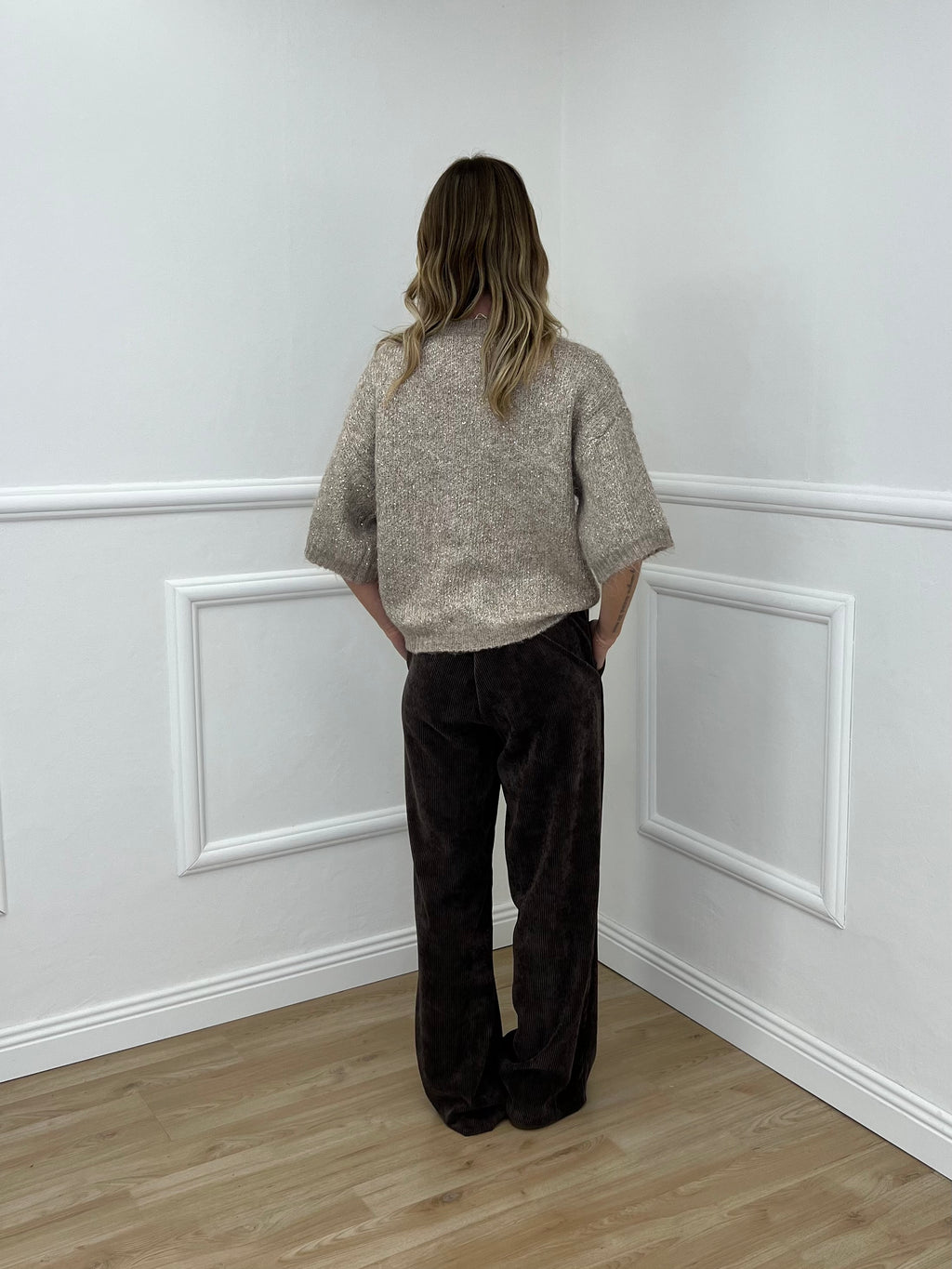 Maglia Scatoletta Lana Pailettes 5561 Ecru
