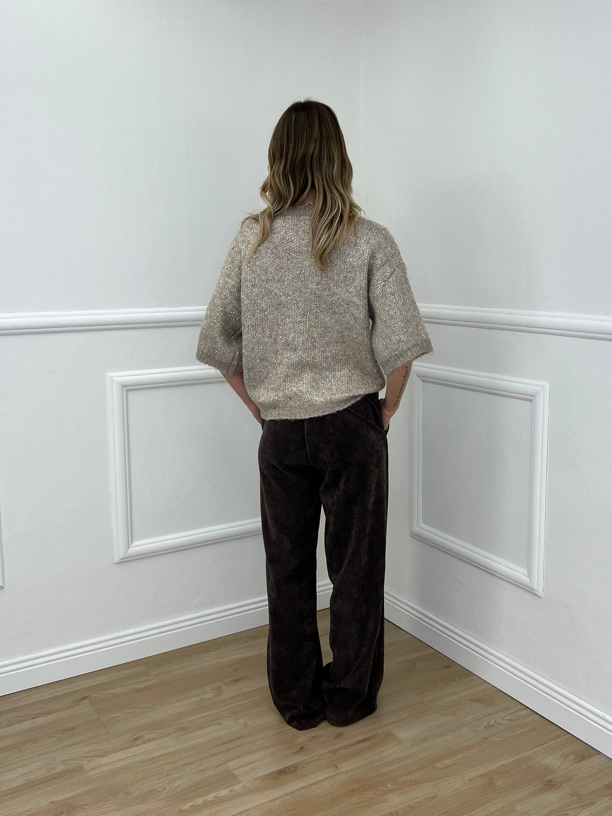 Maglia Scatoletta Lana Pailettes 5561 Ecru