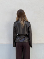 Trench Corto In Ecopelle 2610 Marrone