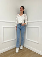Cardigan Crop Crochet 38018 Bianco - Bazar Abbigliamento