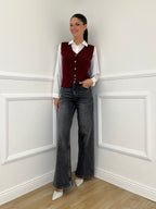 5013 Bordeaux Knitted Vest