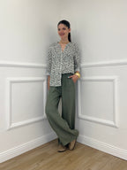 Pantalone Lino Coulisse 23216 Verde