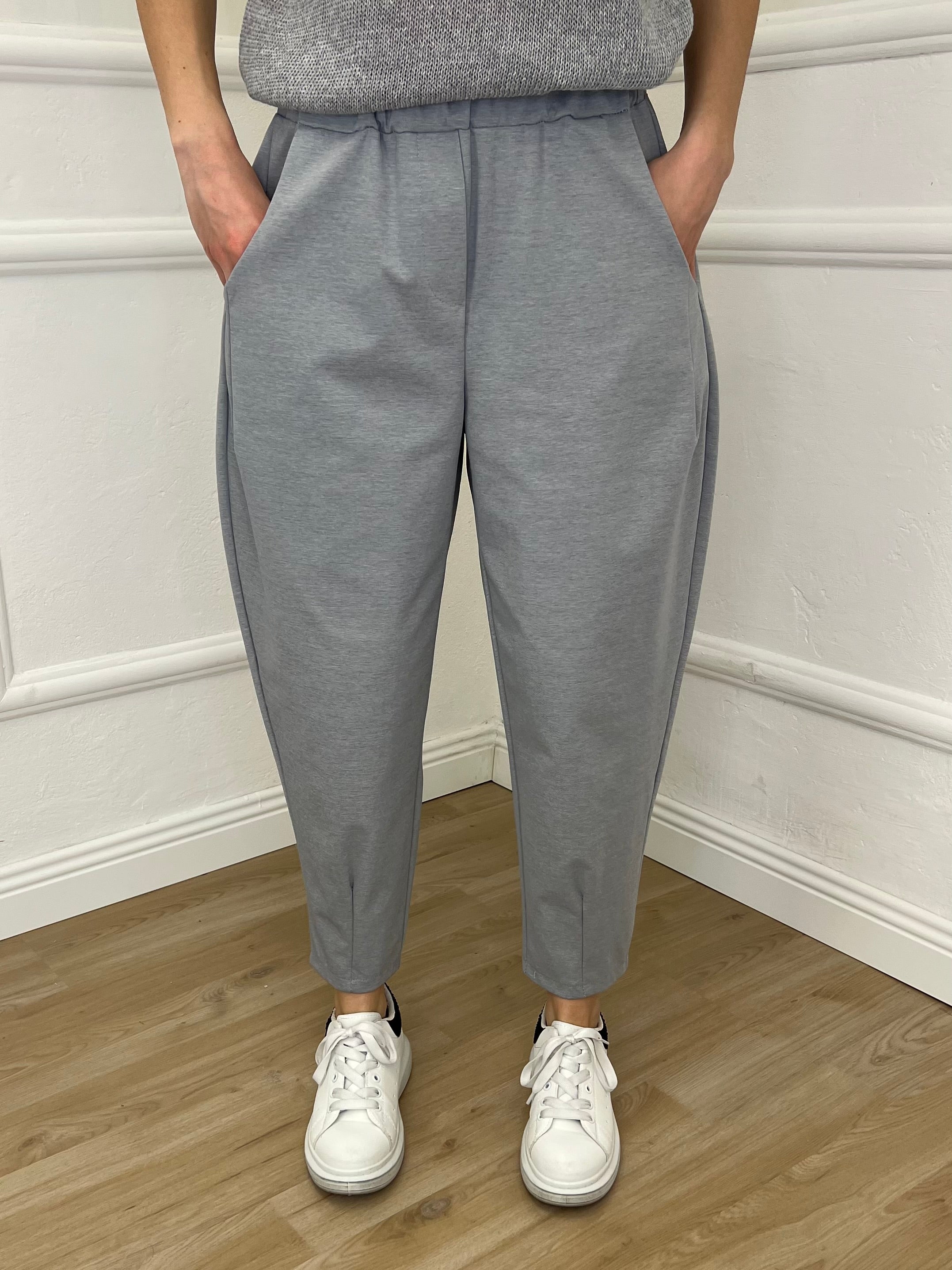 Pantalone Carrot 2527 Grigio Perla - Bazar Abbigliamento