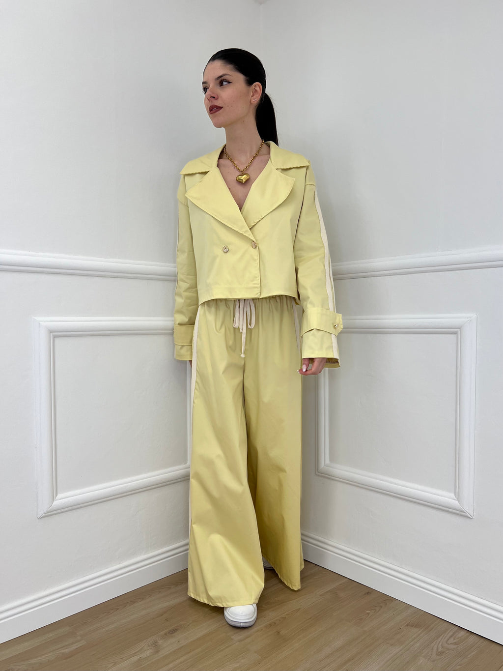 Pantalone Palazzo Bande 7809 Giallo