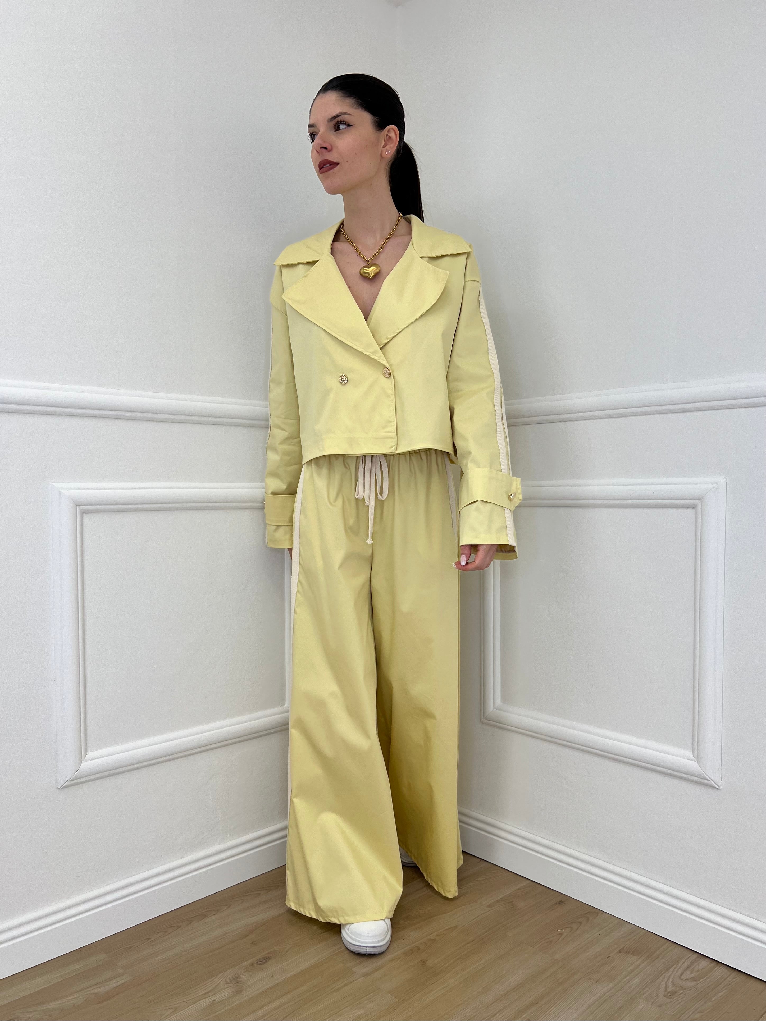 Pantalone Palazzo Bande 7809 Giallo