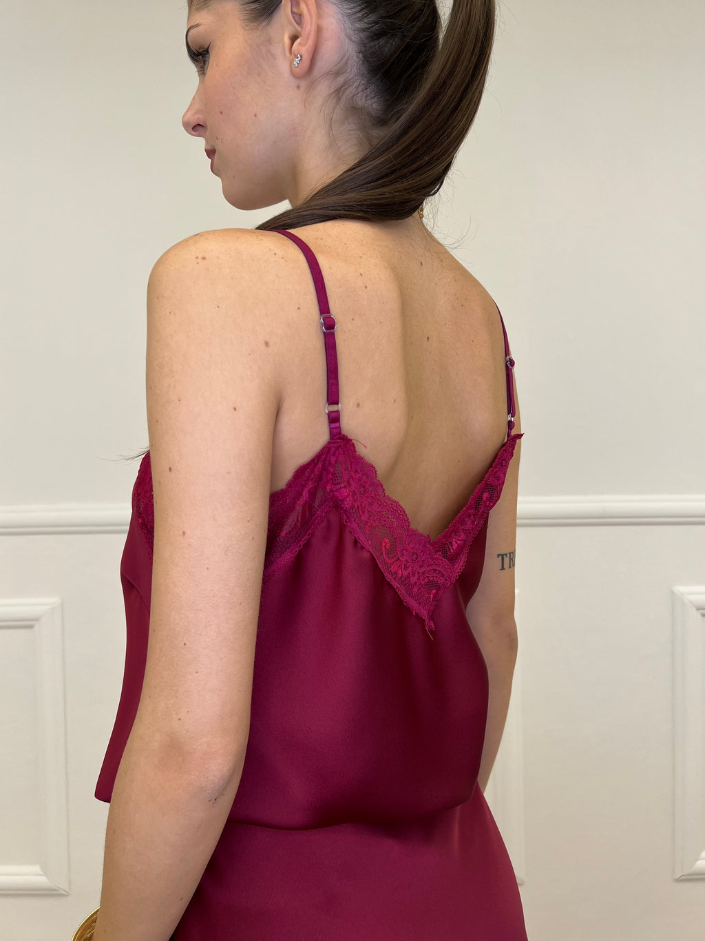 Top Satin con Pizzo 1542