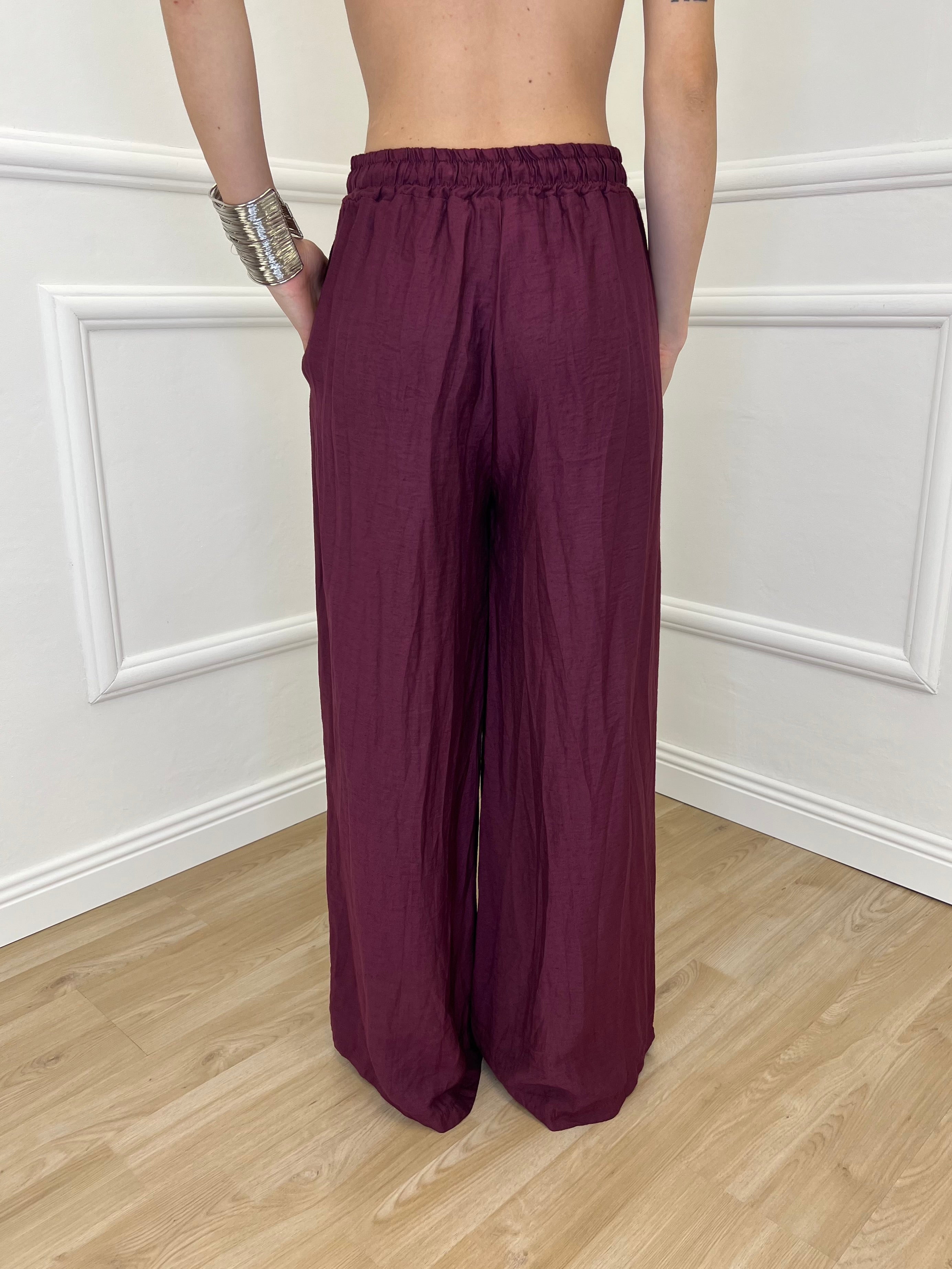 Tailleur In Lino e Tencel 26301 Burgundy