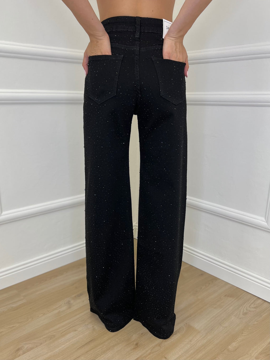 Jeans Strass JK8128 Nero - Bazar Abbigliamento