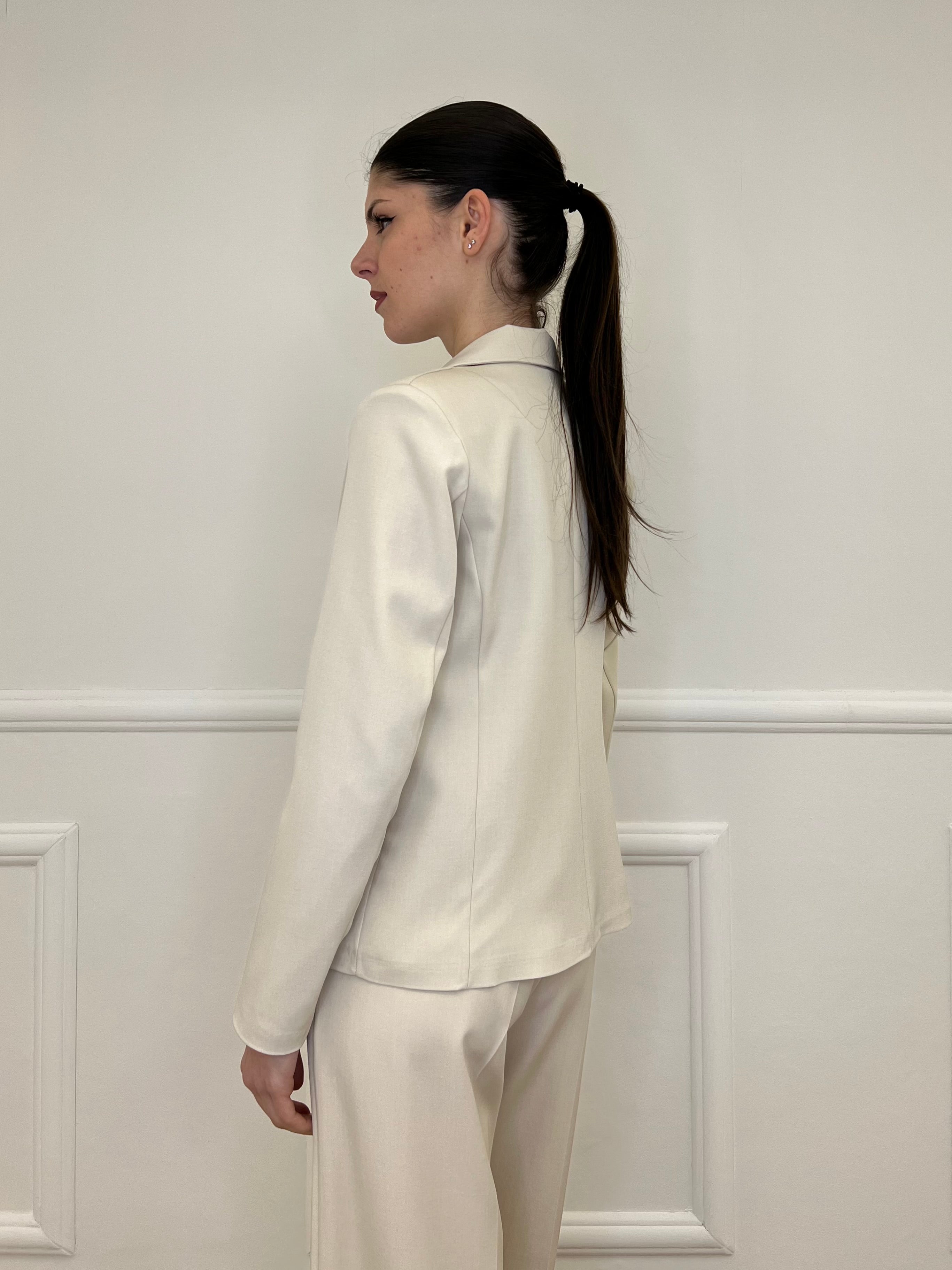 Giacca Corta in Gabardine 1878 Beige