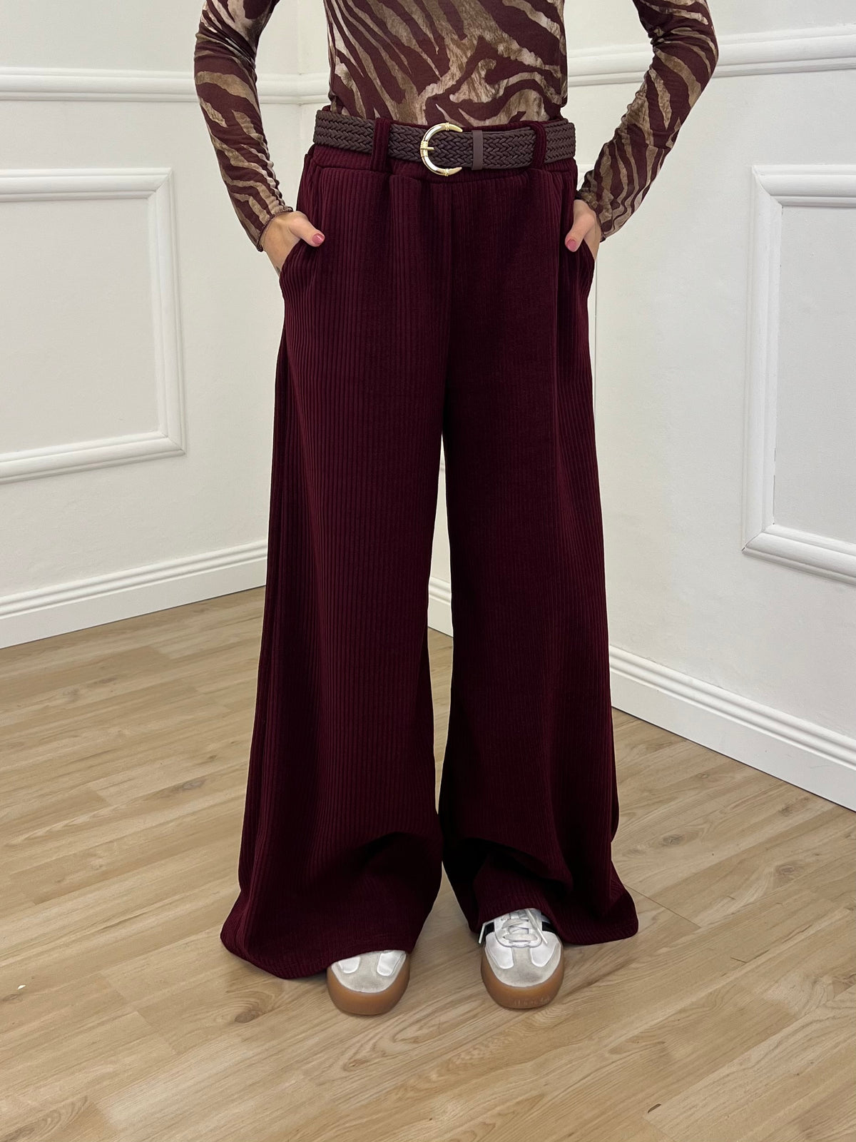 Pantalone Corduroy Cintura 27998 Burgundy
