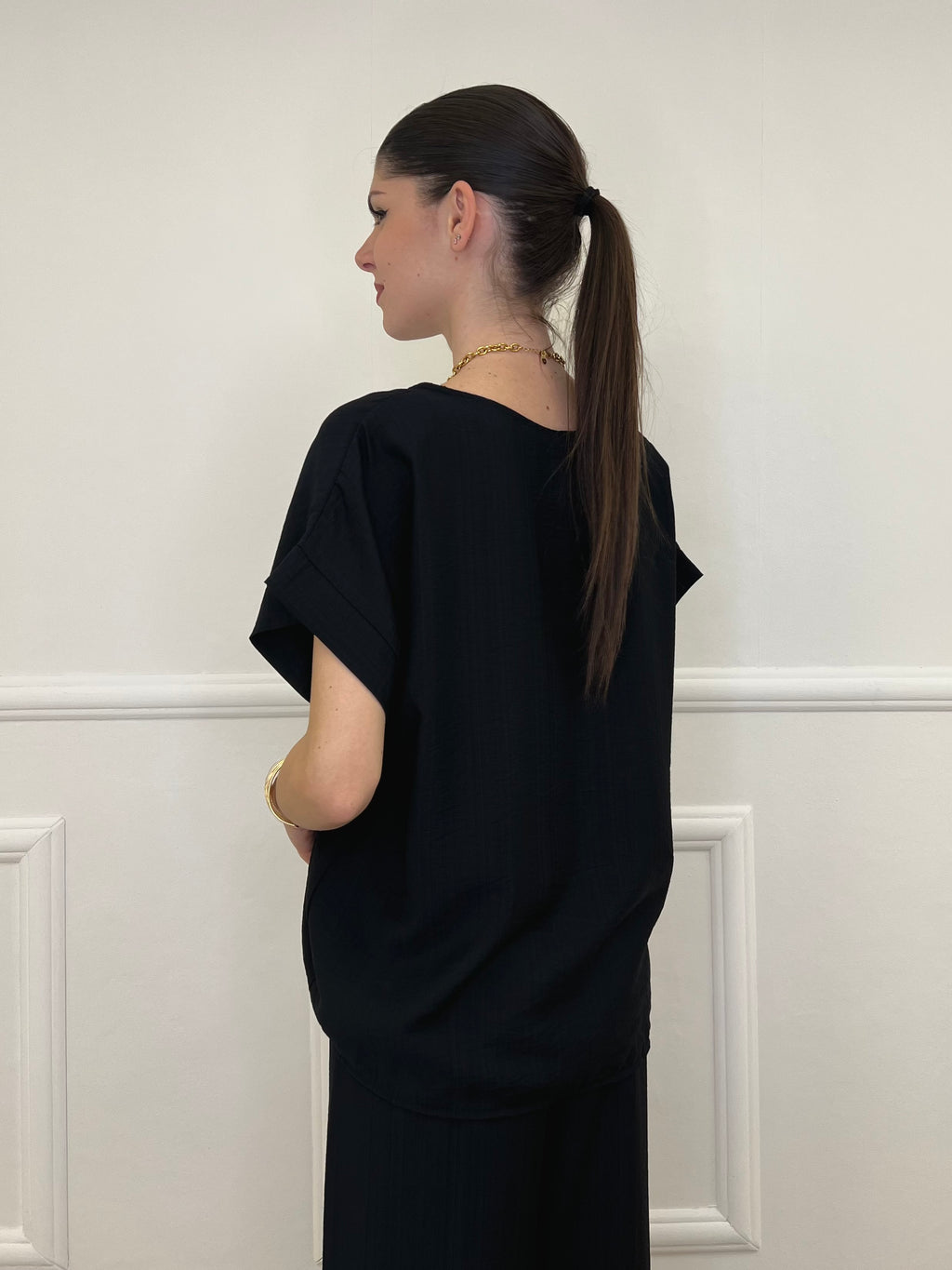 Completo Froissé In Viscosa 8262 Nero