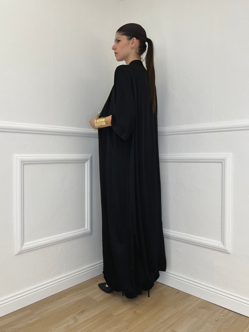Abito Smanicato Seta e Viscosa 2613 Nero