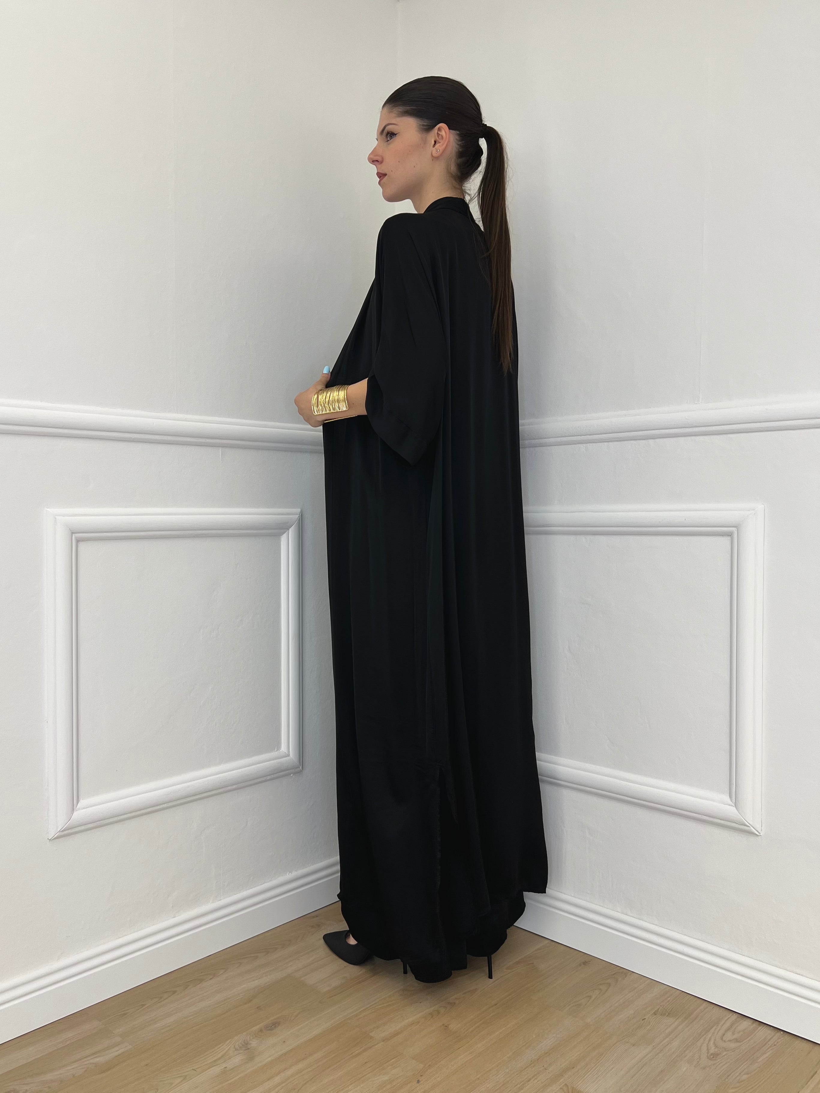 Abito Smanicato Seta e Viscosa 2613 Nero