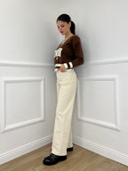 Pantalone Millerighe 824604 Panna