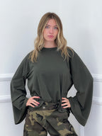T-shirt Maniche Lunghe Ampie BM270 Verde Militare