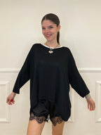 Twin Set Maxi Maglia e Canotta 53716 Nero