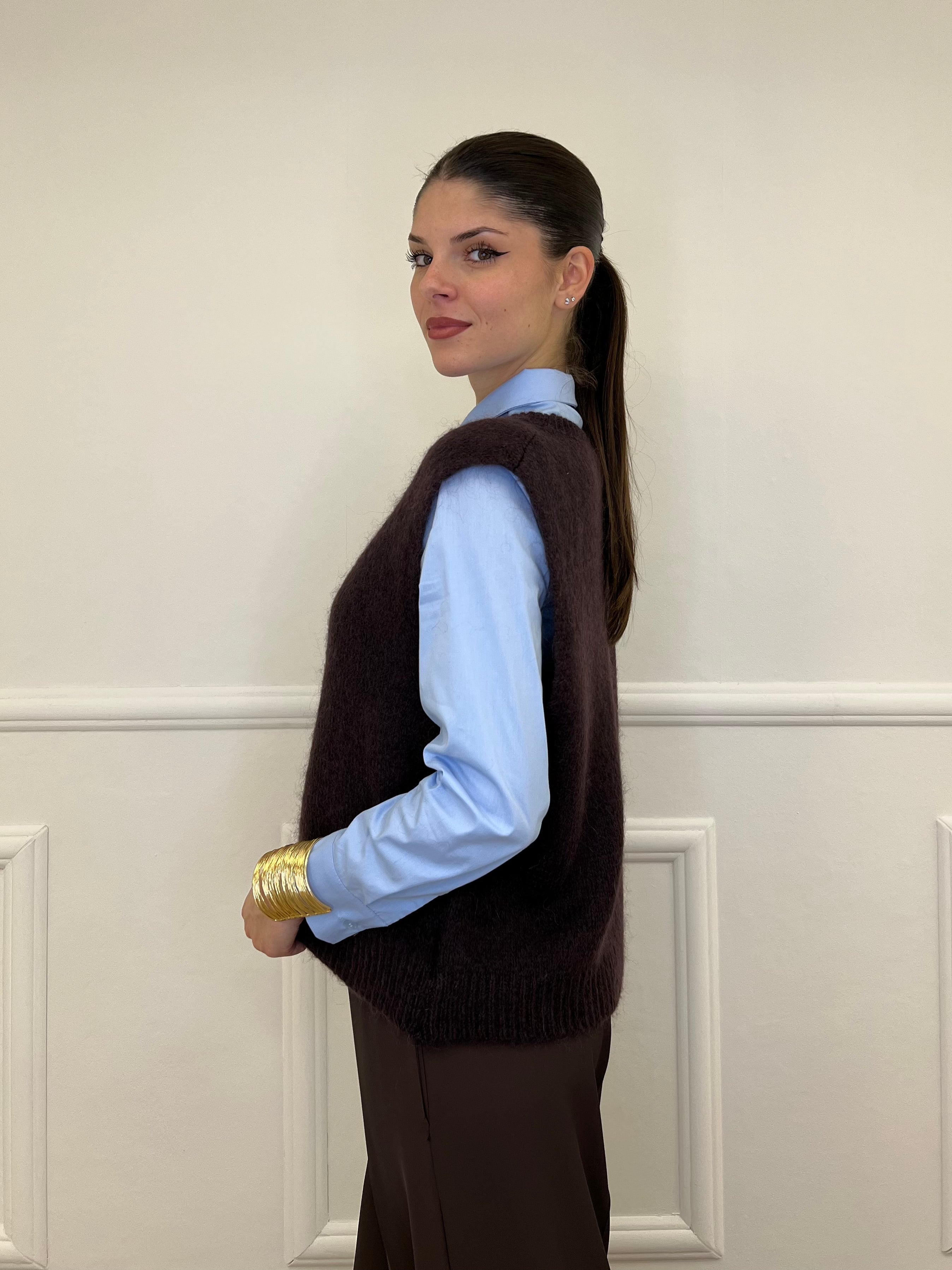 Gilet Kid Mohair 5218 Moro