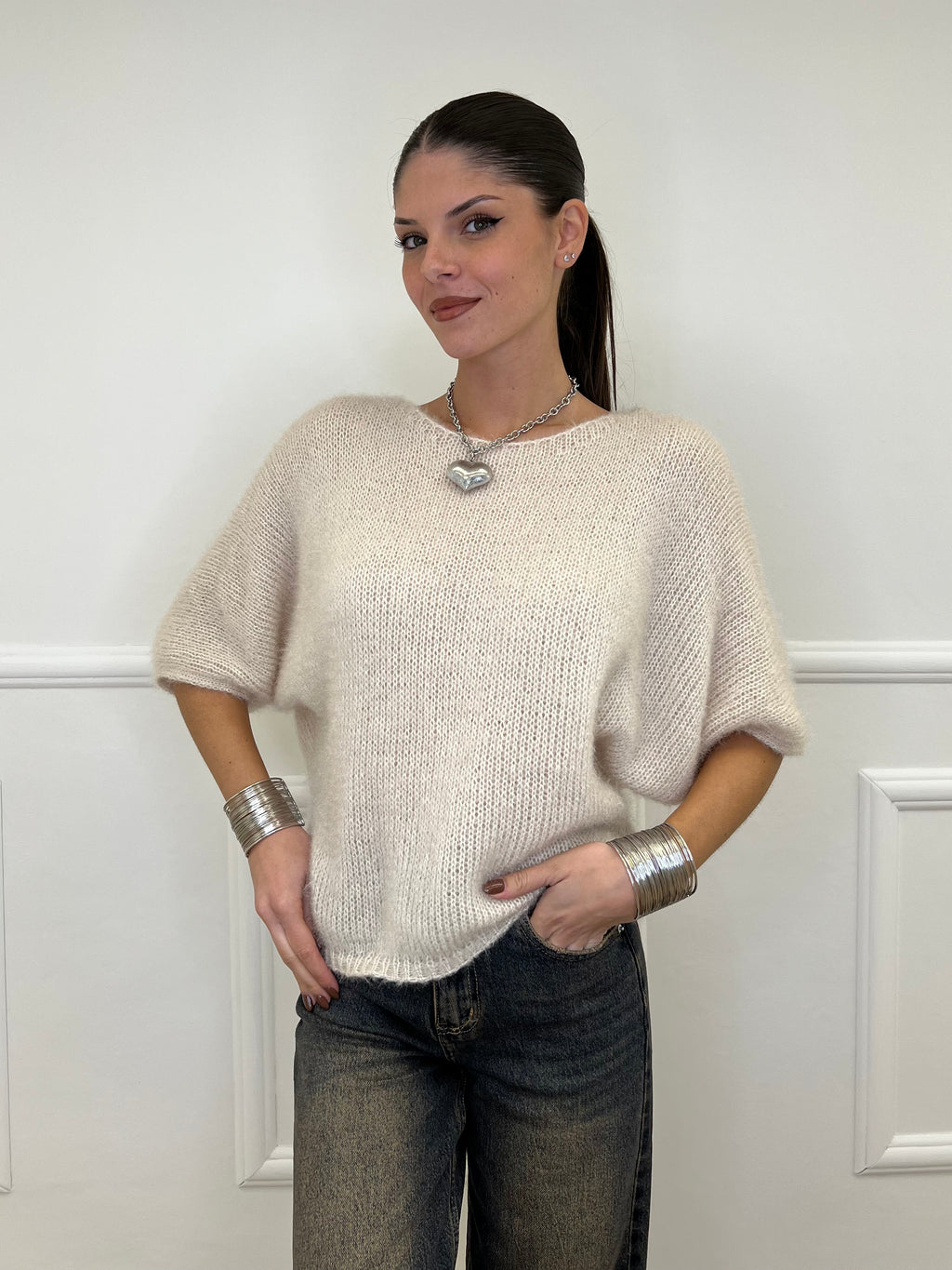 Maglia Mohair 911 Ecru