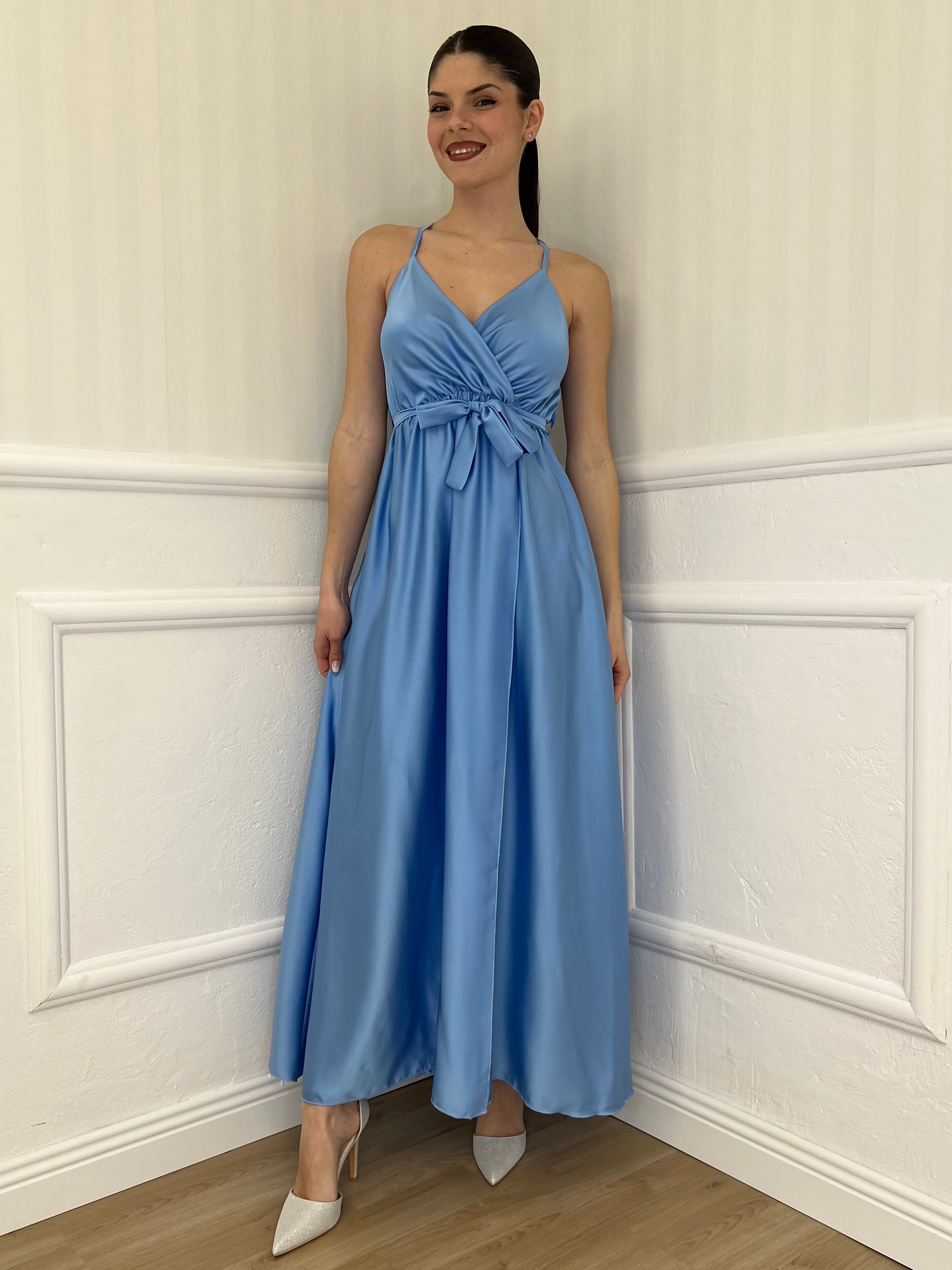 Abito Impero Fusciacca 1563 Cielo - Bazar Abbigliamento