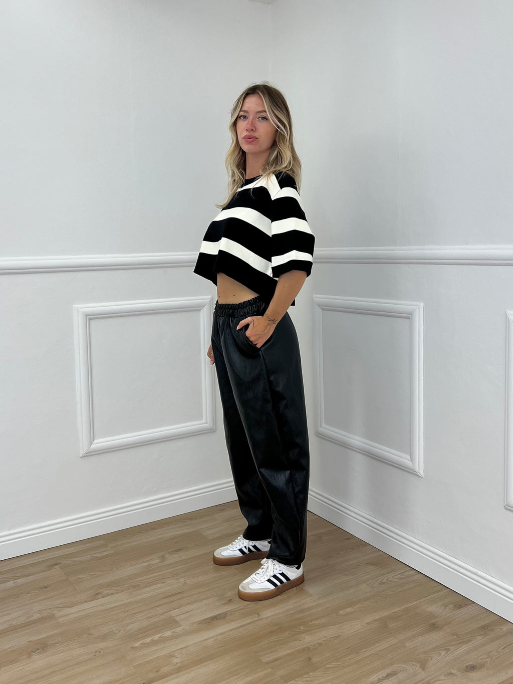 Maglia Scatoletta Righe MX2520 Nero
