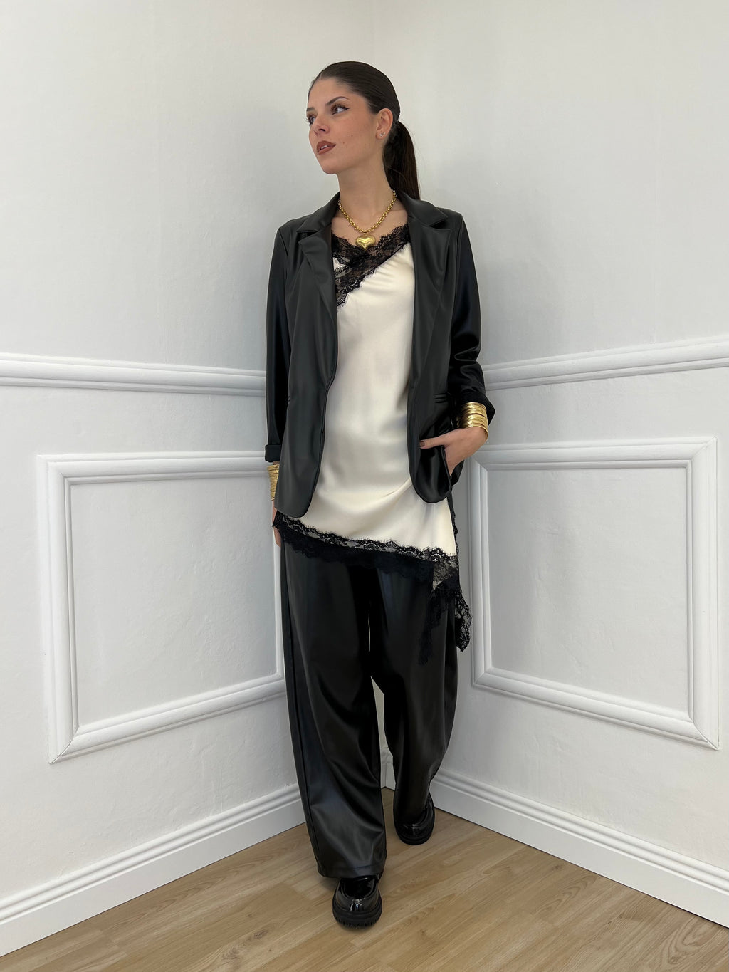 Pantalone Ecopelle 8043 Nero