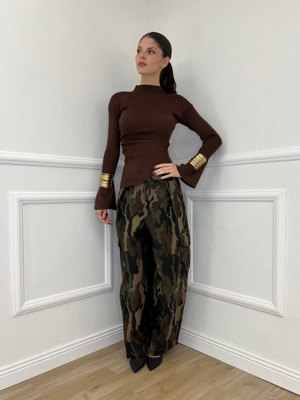 Maglia Drappeggio 081168 Moro