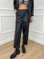 Pantalone Baggy Ecopelle 25348 Nero