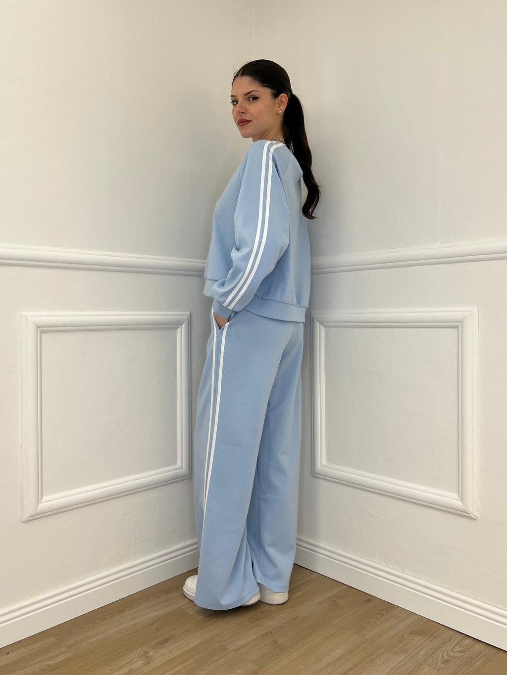 Tuta Bande Girocollo 88426 Azzurro