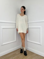 Maxi Maglia Strass 5292 Panna