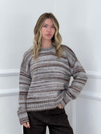 Maglia Righe Multicolor 37066 Taupe