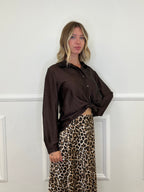 Camicia Over Chiffon 2372 Marrone