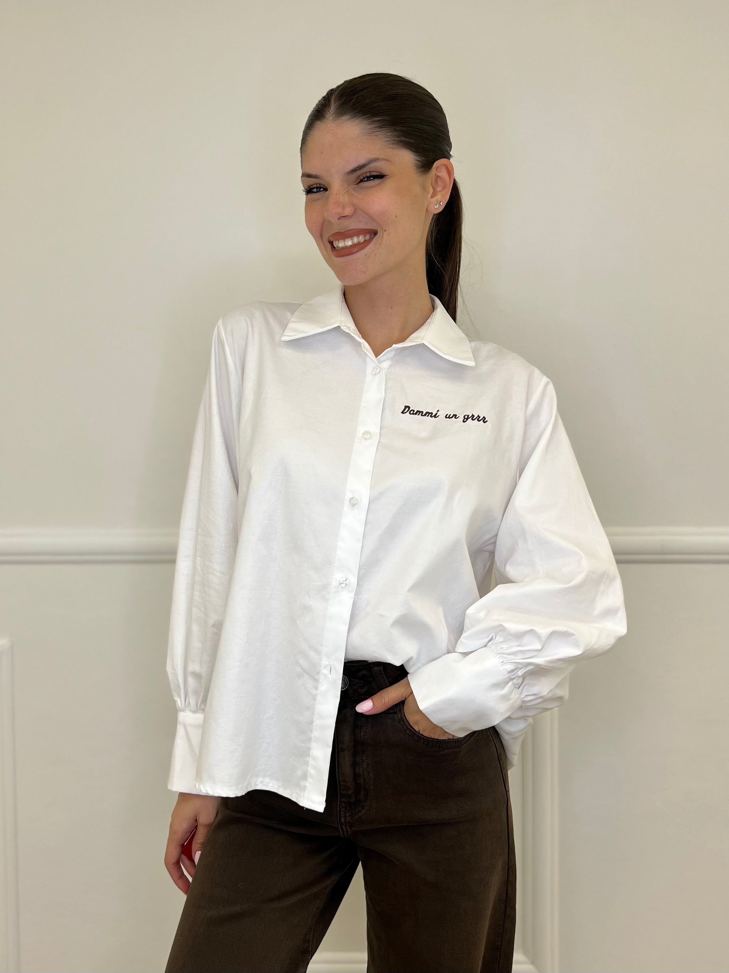 Camicia Dammi un Grrr 27598 Bianco - Bazar Abbigliamento