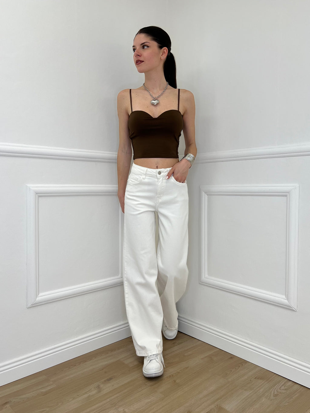 Jeans Palazzo T1001A Panna