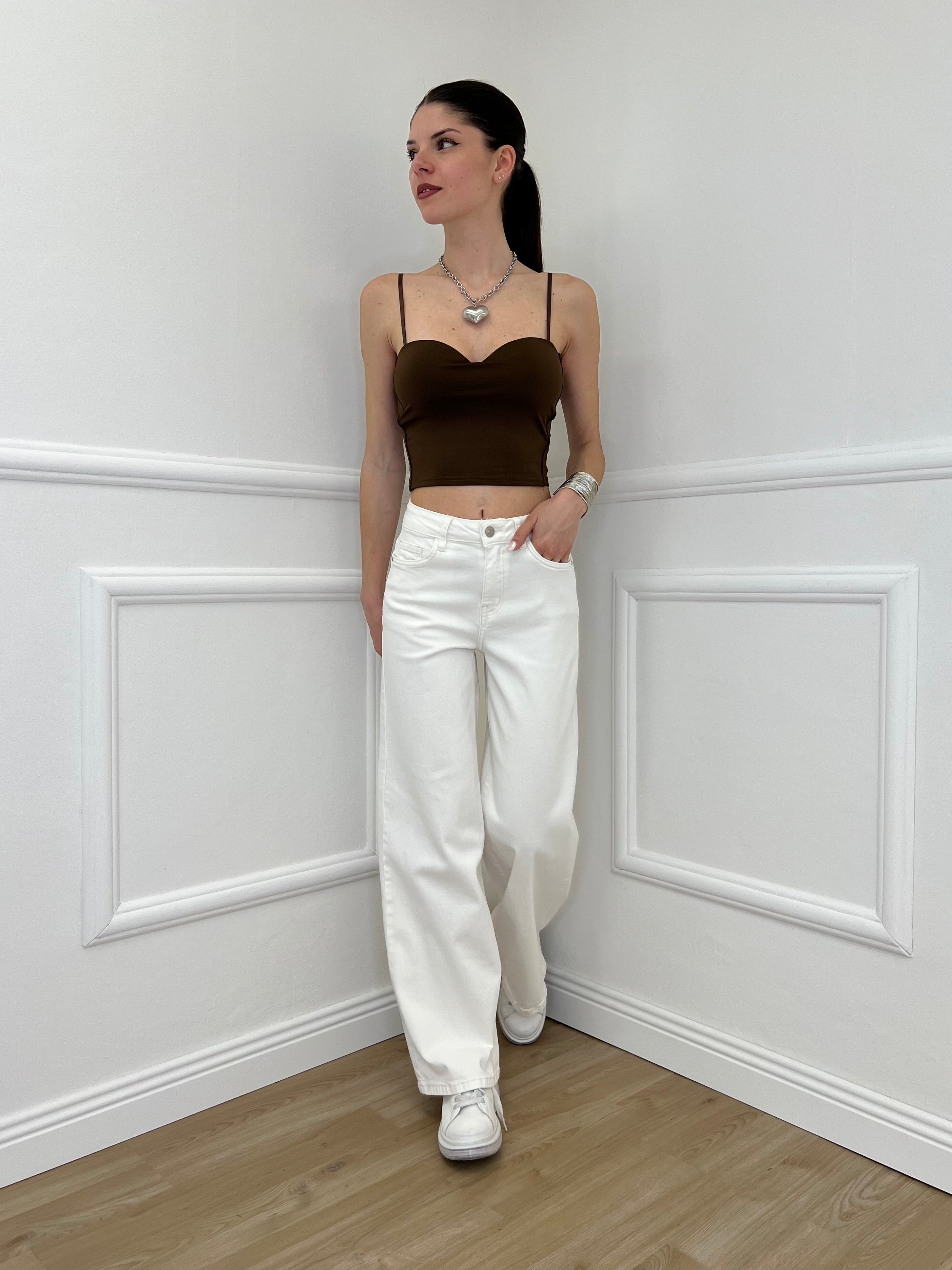 Jeans Palazzo T1001A Panna