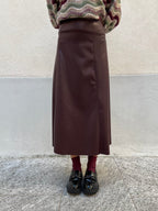 Gonna Midi Ecopelle 8066 Burgundy