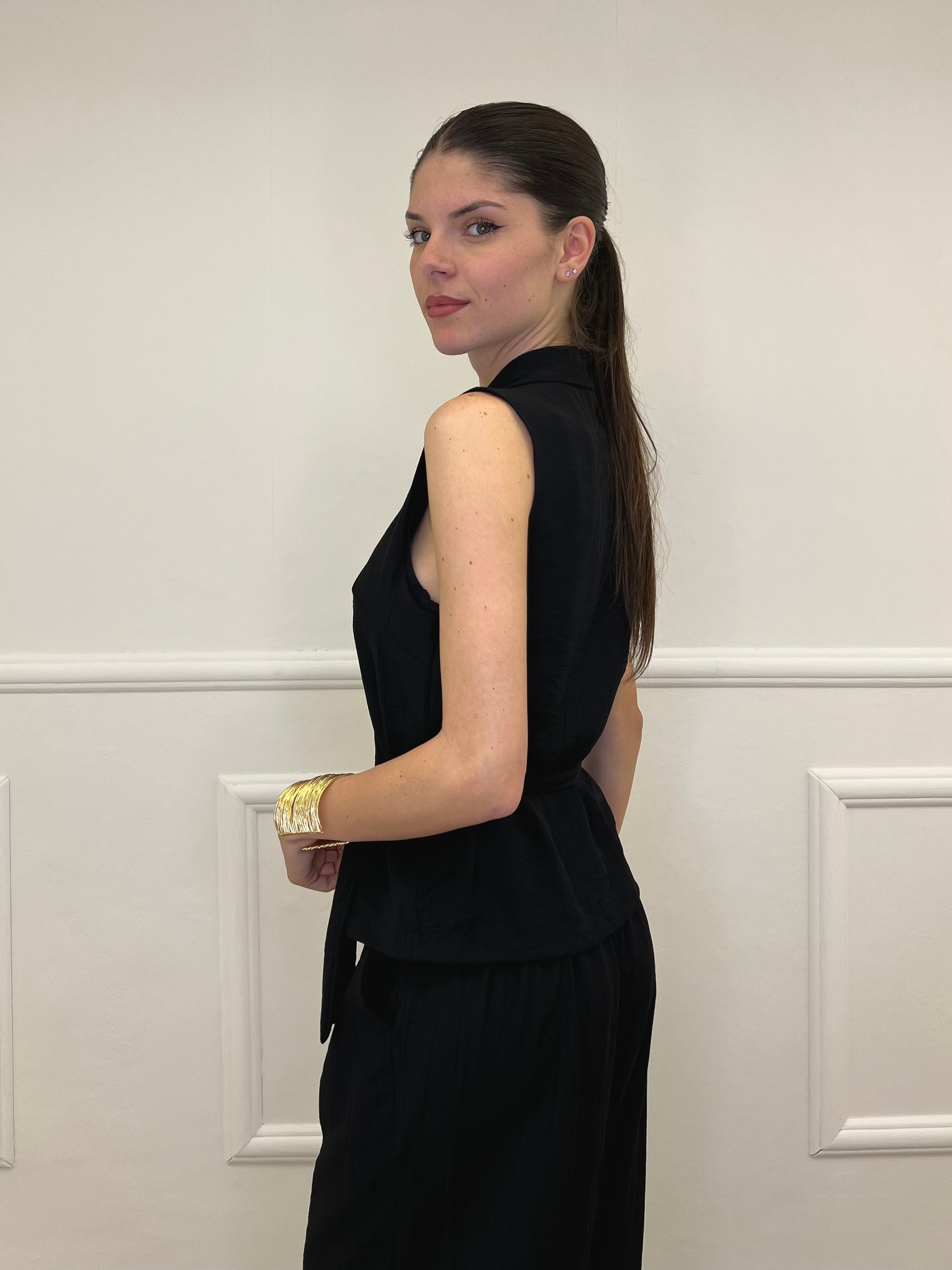Completo Gilet Fiocco Crêpe 2852 Nero