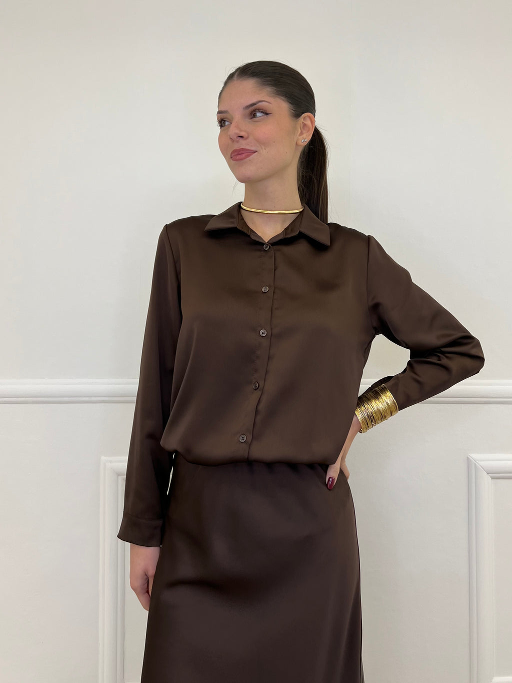 Camicia Satin 1081 Moro