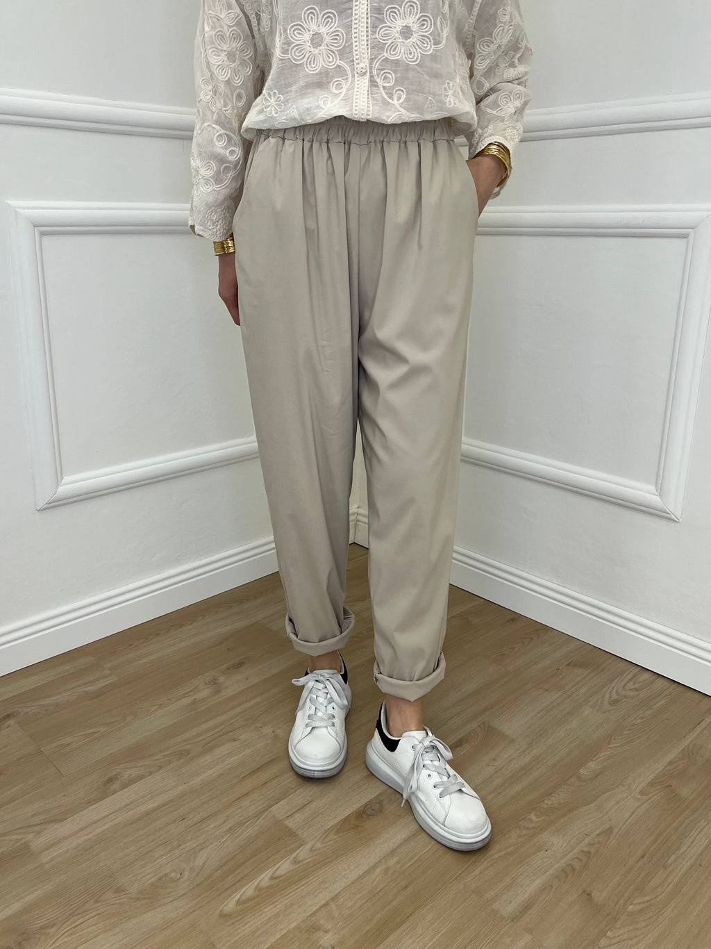 Pantalone Baggy Viscosa 2815 Beige