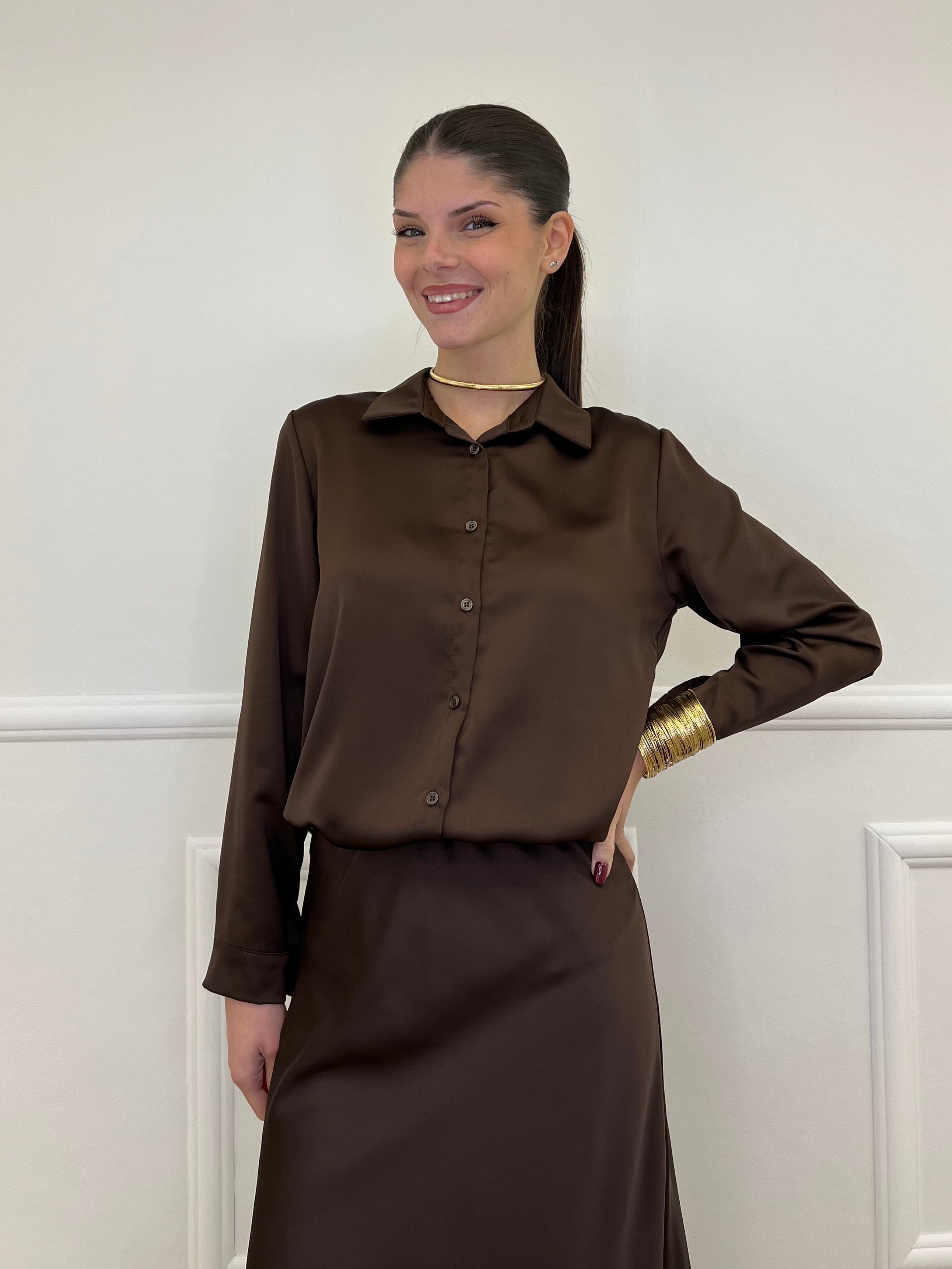 Camicia Satin 1081 Moro