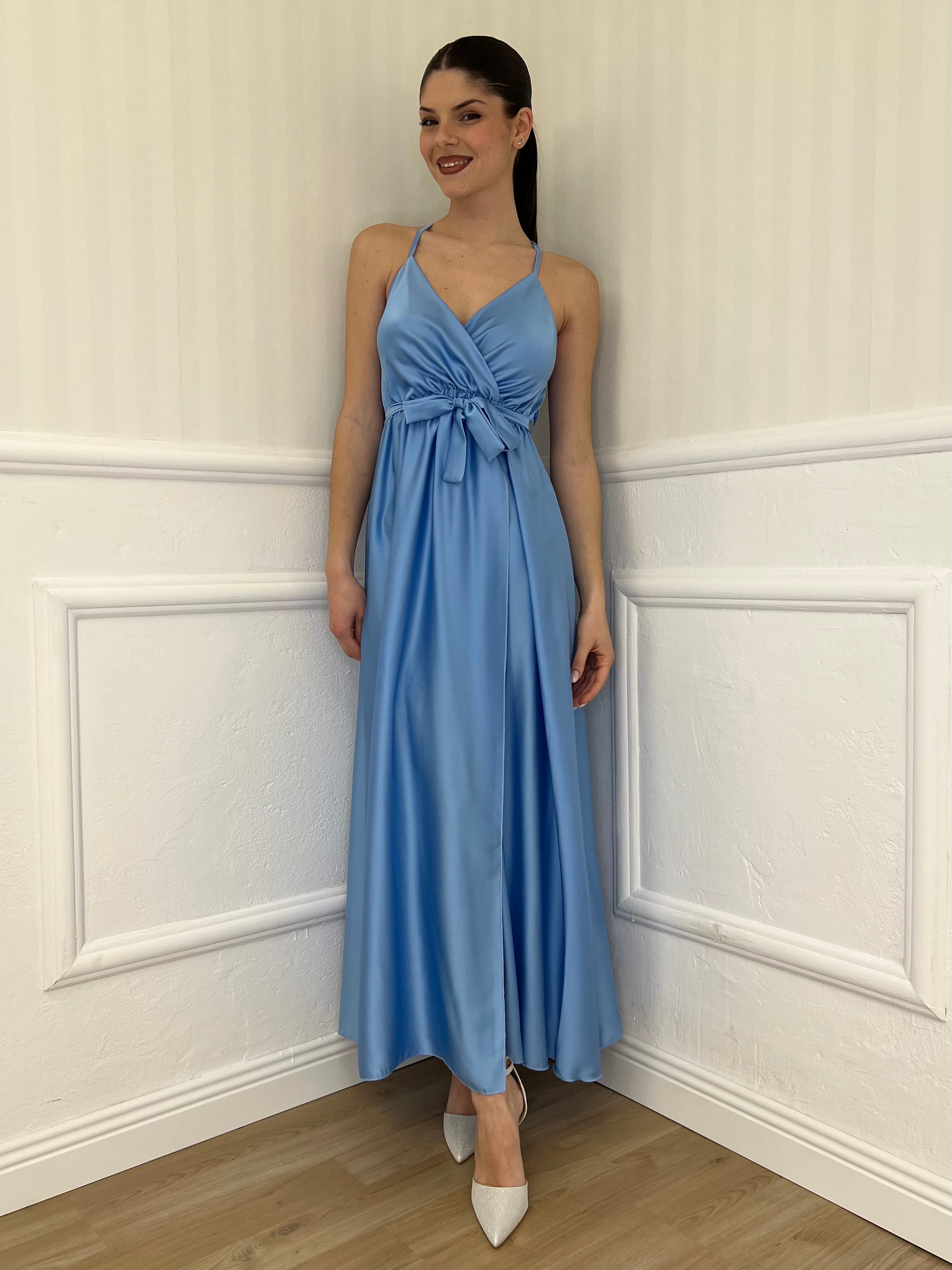 Abito Impero Fusciacca 1563 Cielo - Bazar Abbigliamento