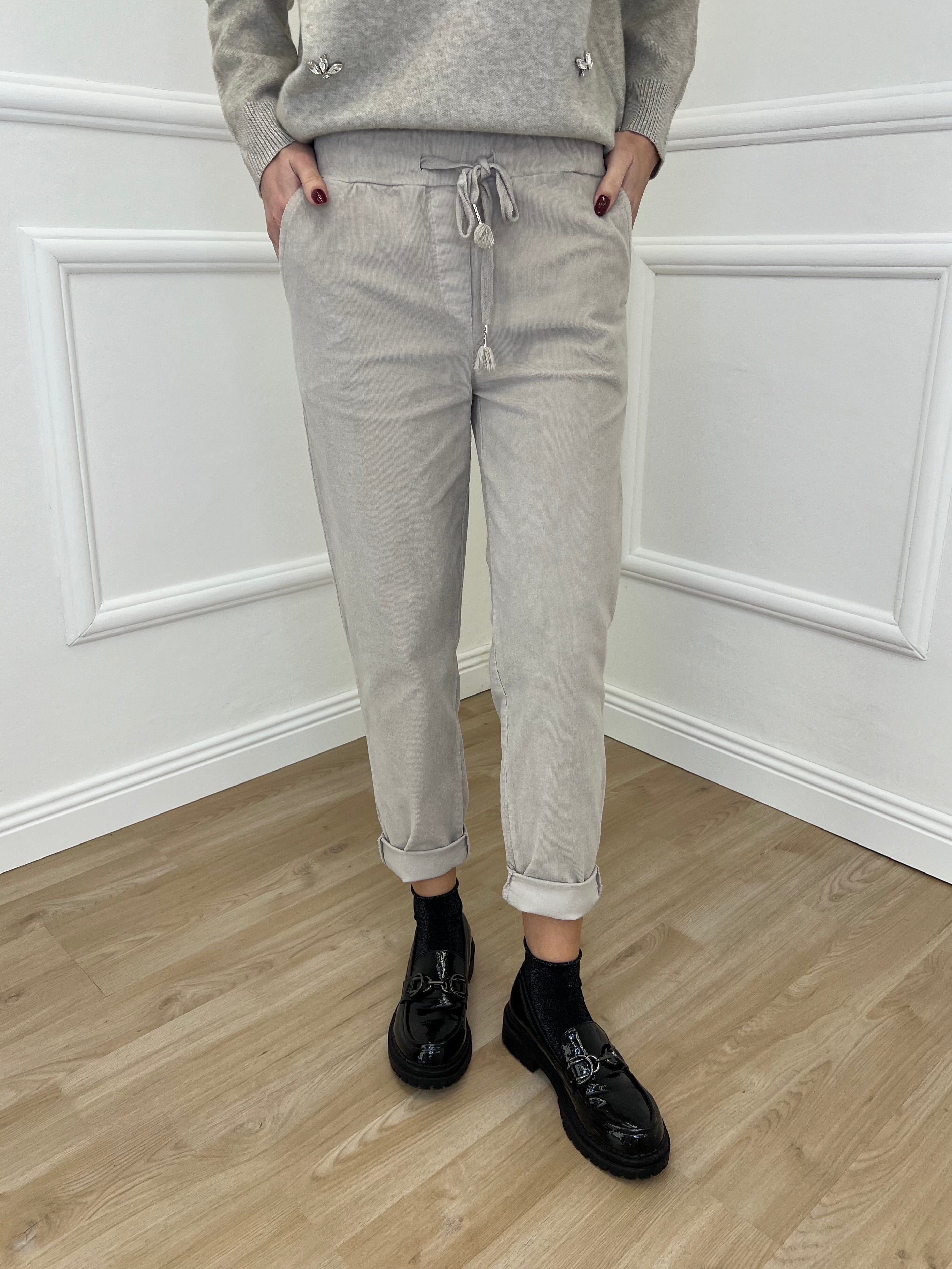 Pantalone Regular Millerighe 20357 Ecru
