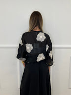 Camicia In Tencel Con Ricami 93-767 Nero