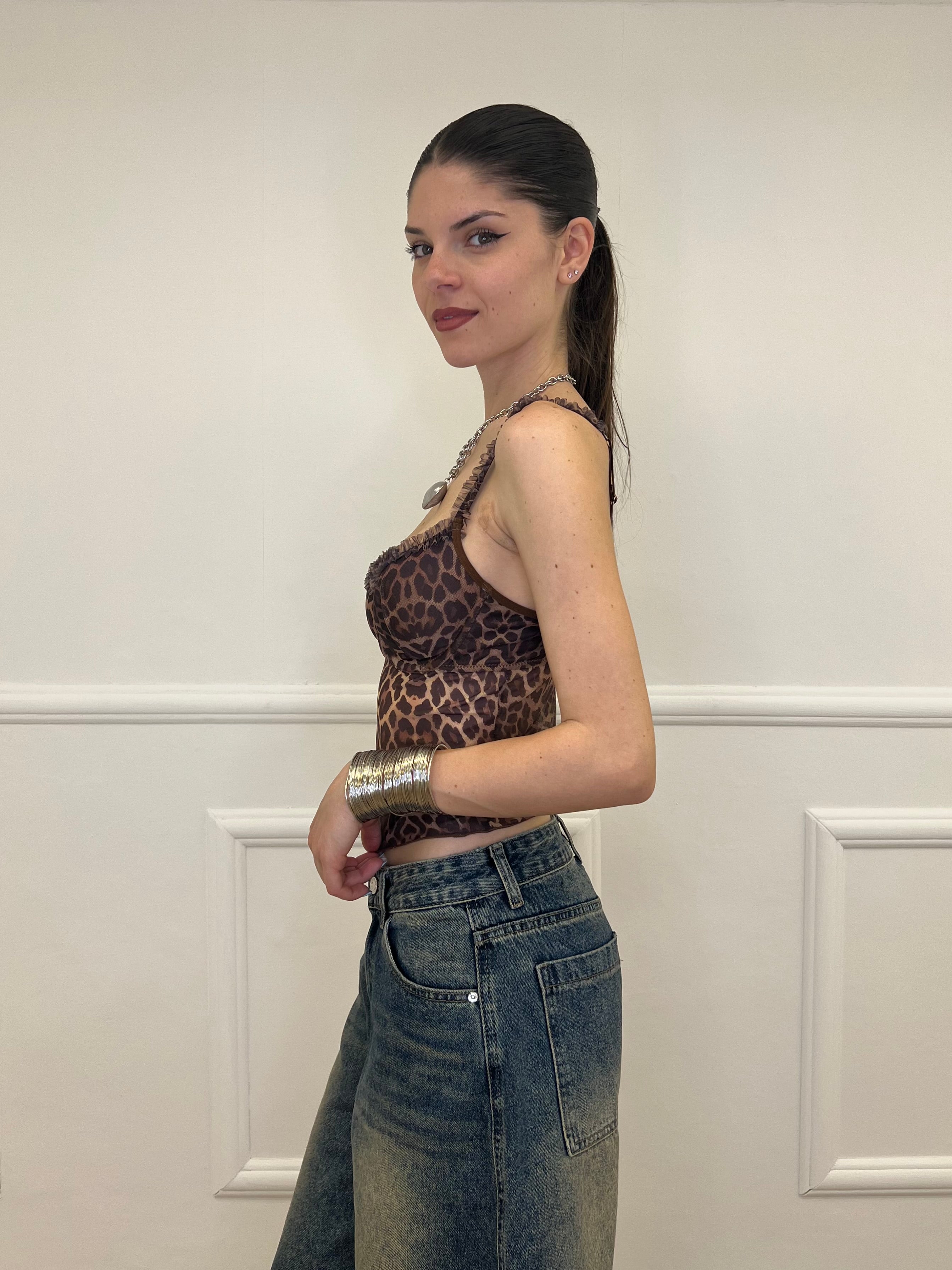 Corsetto In Tulle Animalier 6008 Maculato