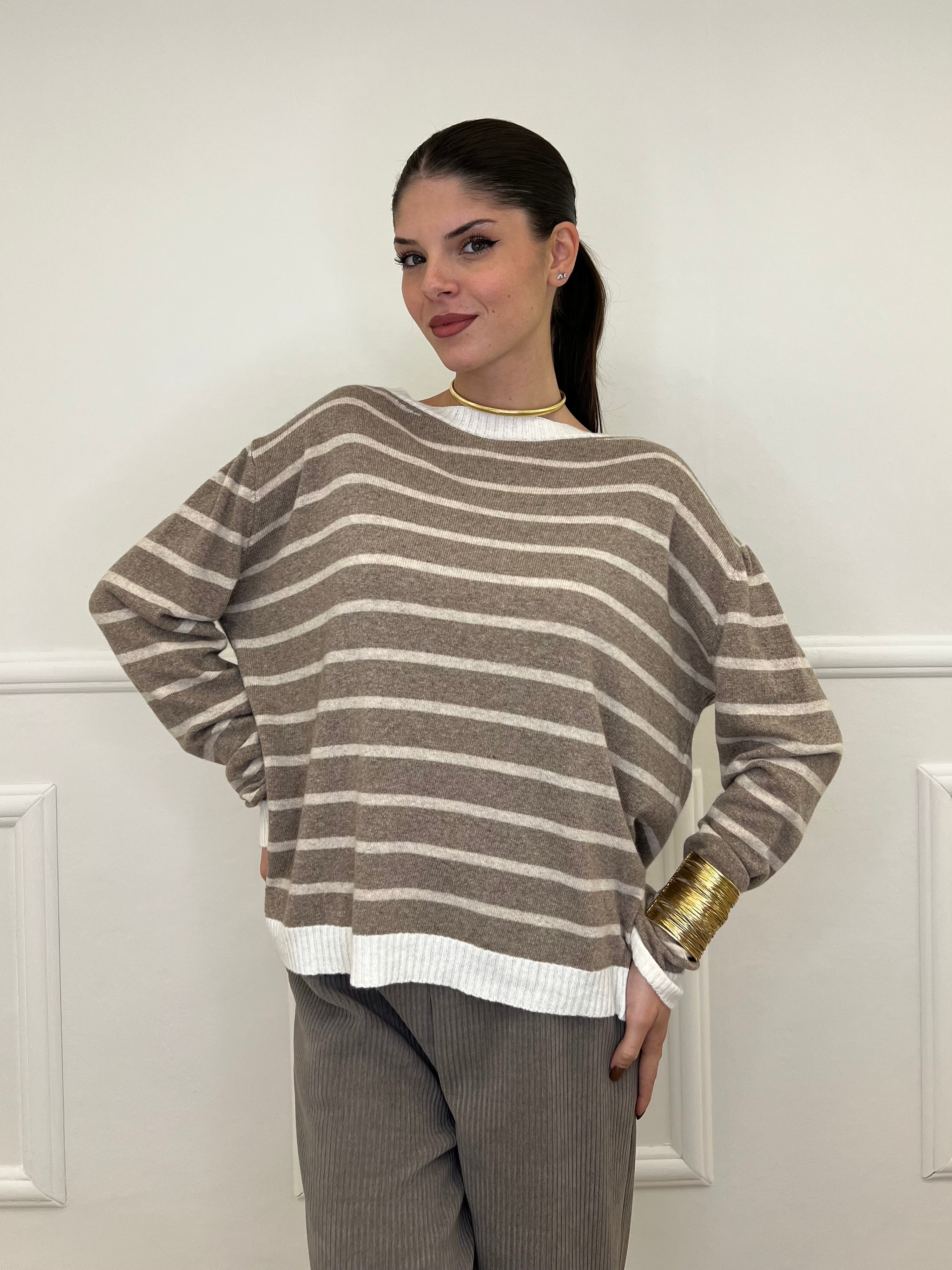 Maglia Cashmere Blend 10207 Ecru